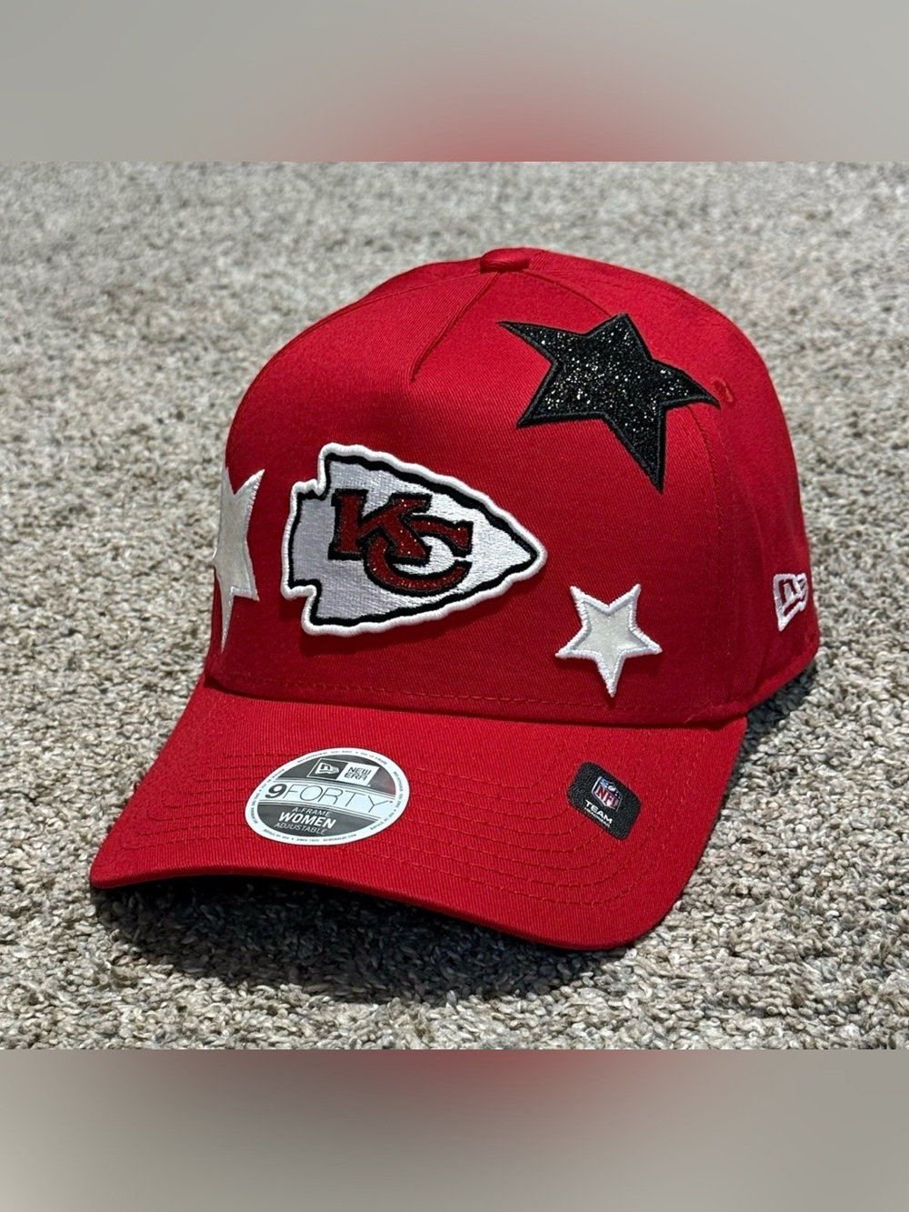 New Era Kansas City Chiefs Glitter Stardom A-Frame 9Forty Adjustable Hat